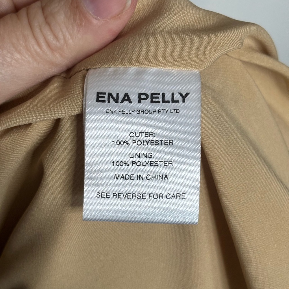 NWT ENA PELLY Carrie Trench Coat with Belt in Camel size 4 - Picture 11 of 12